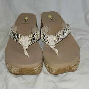 Volatile Women's Cream Wedge Sandals